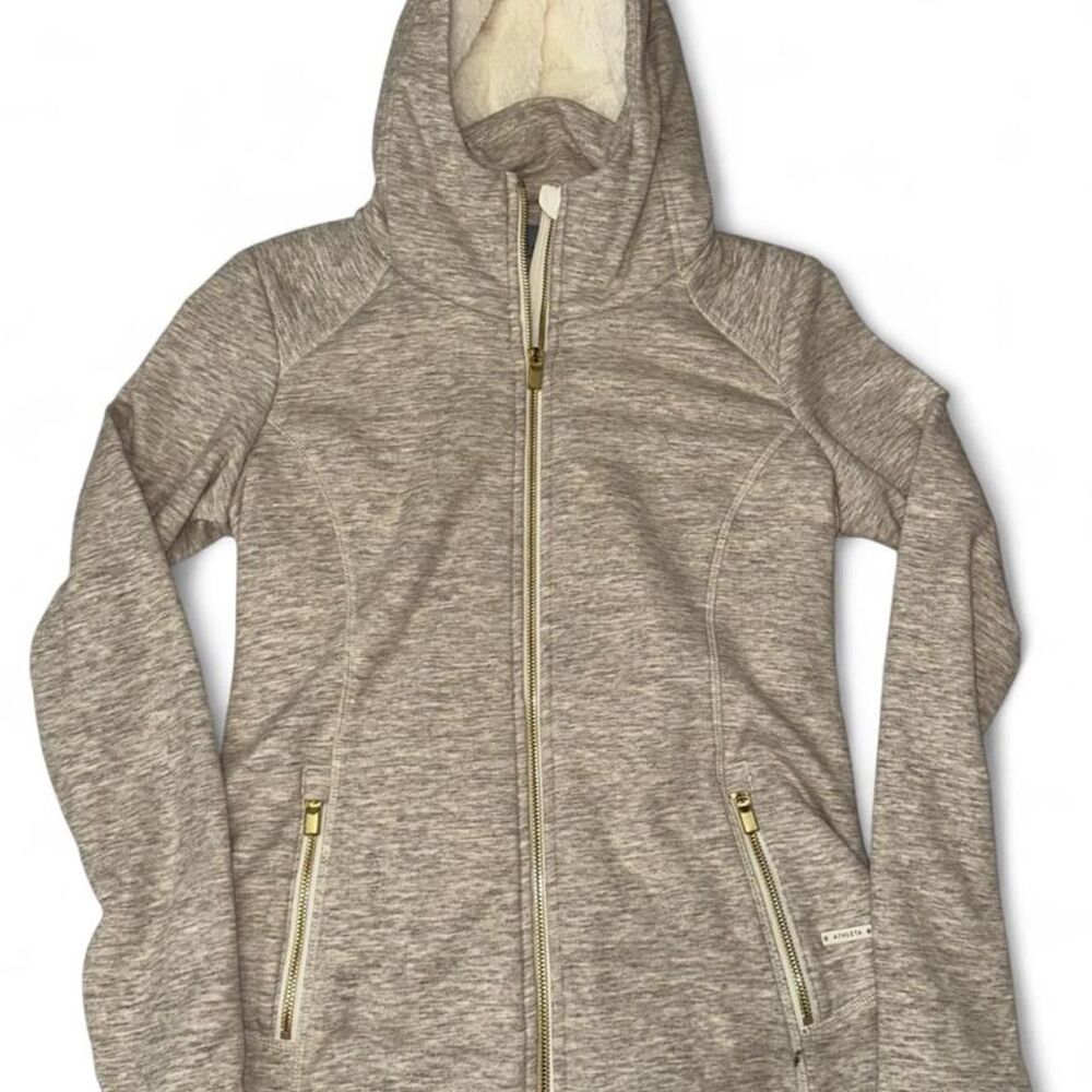 Athleta Women's Cream and Grey Hoodie